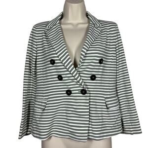 Marella x Emme Stripe Blazer Jacket Jersey Knit Button Career Workwear Office S